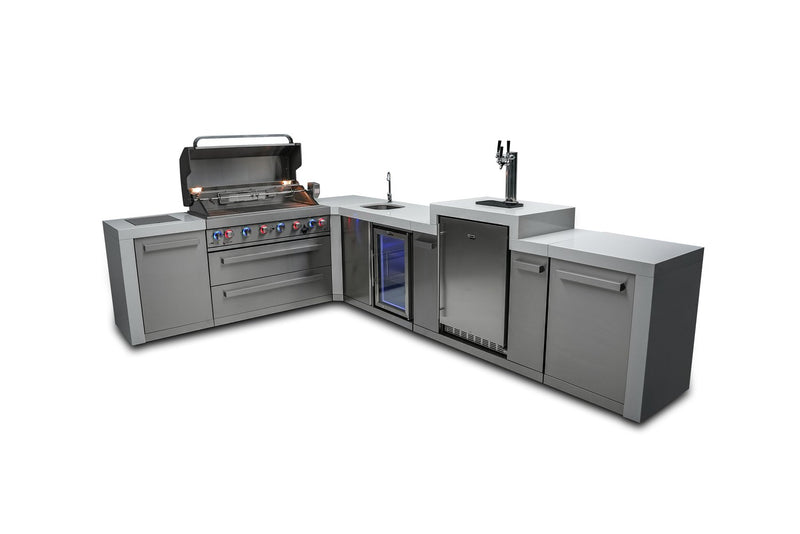 Mont Alpi 805 Deluxe Island with a 90 Degree Corner, Kegerator and Beverage Center-MAi805-D90KEGBEV