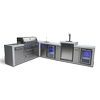 MONT ALPI 6-BURNER DELUXE ISLAND WITH A 90-DEGREE CORNER, KEGERATOR, BEVERAGE CENTER AND FRIDGE CABINET-MAi805-D90KEGBEVFC