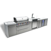 MONT ALPI 6-BURNER DELUXE ISLAND WITH A KEGERATOR AND A BEVERAGE CENTER-MAi805-DKEGBEV