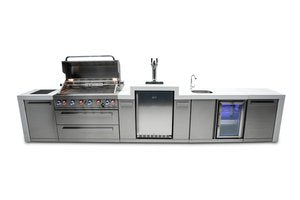 MONT ALPI 6-BURNER DELUXE ISLAND WITH A KEGERATOR AND A BEVERAGE CENTER-MAi805-DKEGBEV