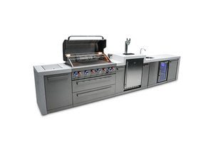 MONT ALPI 6-BURNER DELUXE ISLAND WITH A KEGERATOR AND A BEVERAGE CENTER-MAi805-DKEGBEV