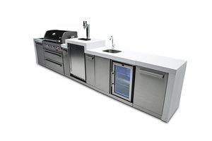 MONT ALPI 6-BURNER DELUXE ISLAND WITH A KEGERATOR AND A BEVERAGE CENTER-MAi805-DKEGBEV