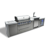 Mont Alpi 6-burner Deluxe Island with a kegerator and fridge cabinet-MAi805-DKEGFC