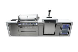 Mont Alpi 6-burner Deluxe Island with a kegerator and fridge cabinet-MAi805-DKEGFC