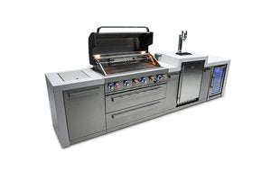 Mont Alpi 6-burner Deluxe Island with a kegerator and fridge cabinet-MAi805-DKEGFC
