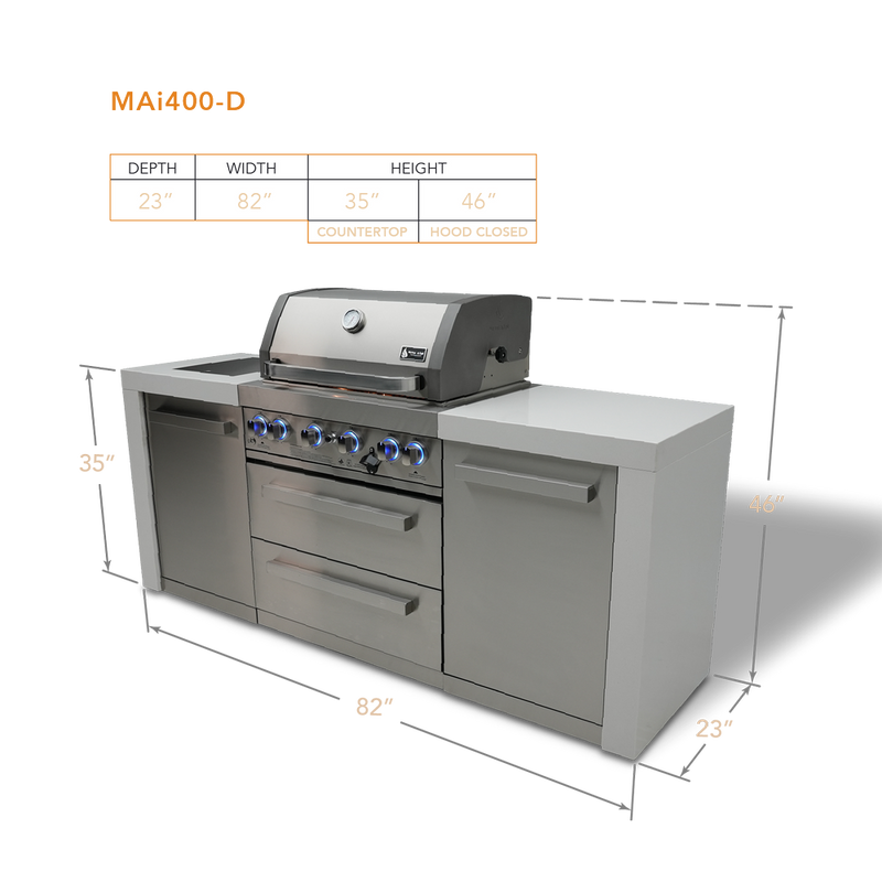 MONT ALPI 4-BURNER DELUXE ISLAND-MAi400-D