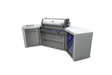 Load image into Gallery viewer, MONT ALPI 6-BURNER DELUXE ISLAND WITH 45-DEGREE CORNERS AND A FRIDGE CABINET-MAi805-D45FC
