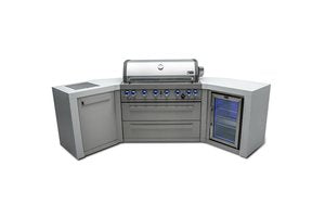 MONT ALPI 6-BURNER DELUXE ISLAND WITH 45-DEGREE CORNERS AND A FRIDGE CABINET-MAi805-D45FC