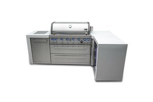 MONT ALPI 6-BURNER DELUXE ISLAND WITH A 90-DEGREE CORNER AND A FRIDGE CABINET-MAi805-D90FC