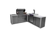 Load image into Gallery viewer, MONT ALPI 6-BURNER DELUXE ISLAND WITH A 90-DEGREE CORNER AND KEGERATOR-MAi805-D90KEG
