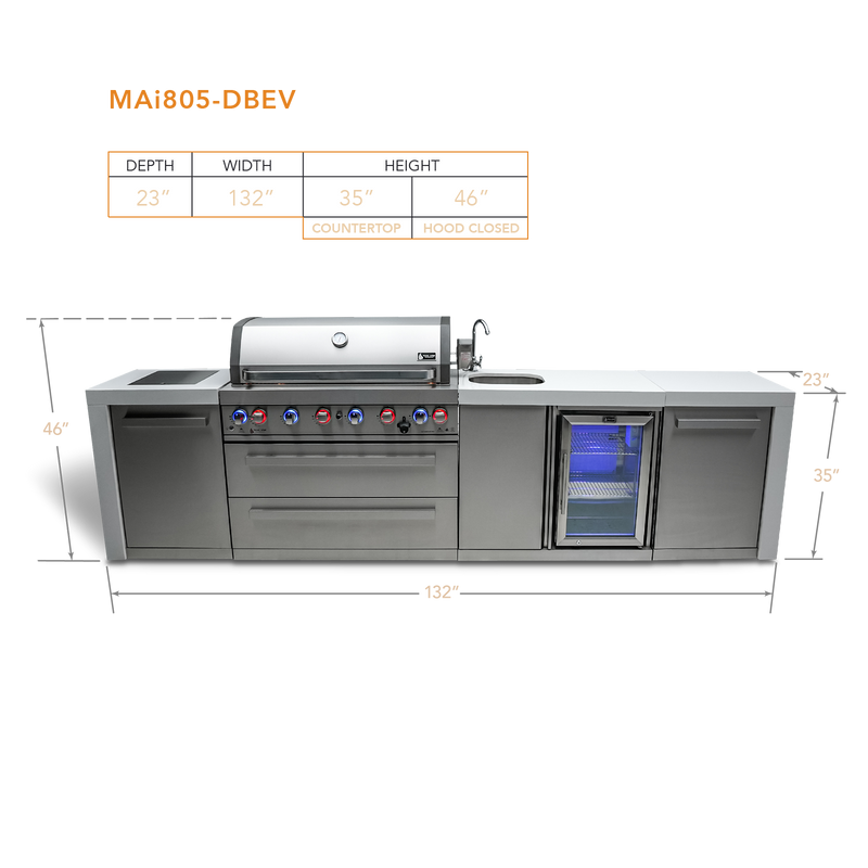 Mont Alpi 805 Deluxe Island with a Beverage center-MAi805-DBEV