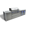 MONT ALPI 6-BURNER DELUXE ISLAND WITH A BEVERAGE CENTER AND FRIDGE CABINET-MAi805-DBEVFC-