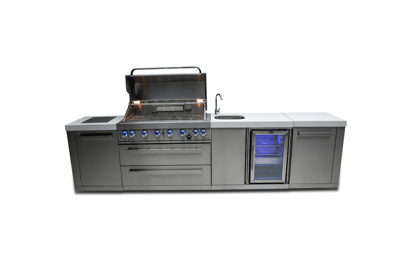 MONT ALPI 6-BURNER ISLAND WITH A BEVERAGE CENTER-MAi805-BEV