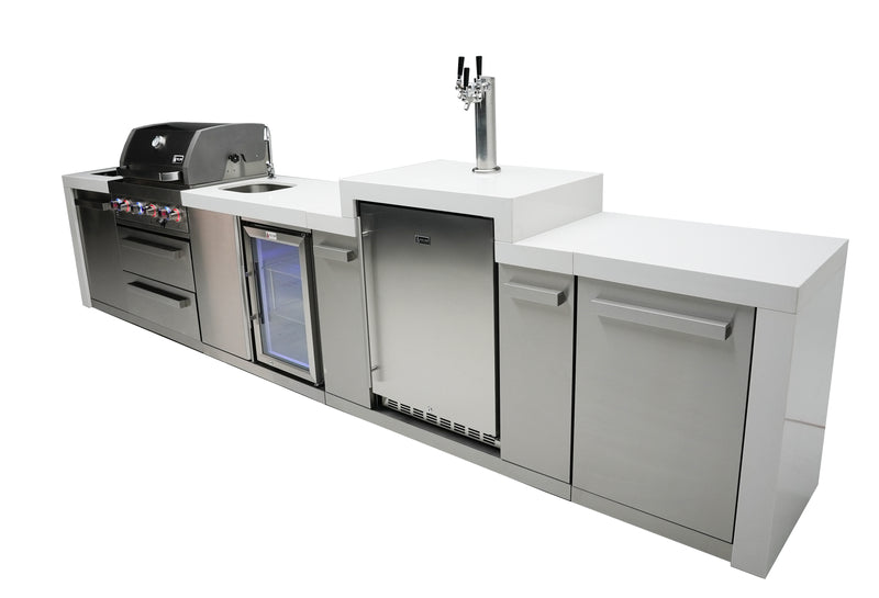 MONT ALPI 4-BURNER DELUXE ISLAND WITH A KEGERATOR AND A BEVERAGE CENTER-MAi400-DKEGBEV