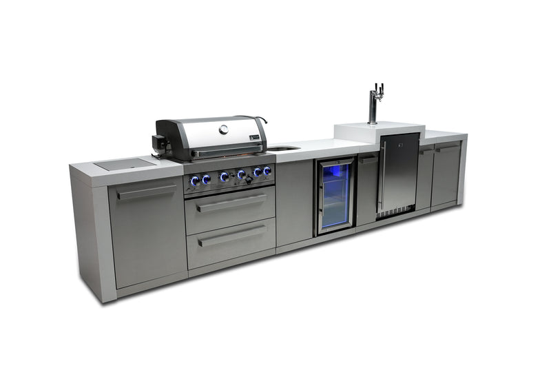 MONT ALPI 4-BURNER DELUXE ISLAND WITH A KEGERATOR AND A BEVERAGE CENTER-MAi400-DKEGBEV