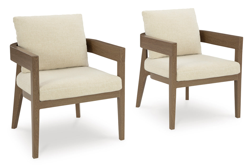 Set of 2 Dining Arm Chair with Cushions