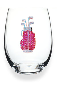 Stemless Wine Glass - Pink Golf Bag