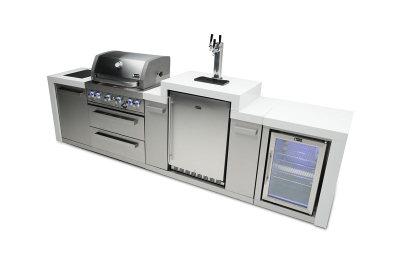 MONT ALPI 4-BURNER DELUXE ISLAND WITH A KEGERATOR AND FRIDGE CABINET-MAi400-DKEGFC