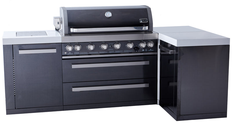 MONT ALPI 805 BLACK STAINLESS STEEL ISLAND WITH A 90-DEGREE CORNER-MAi805-BSS90
