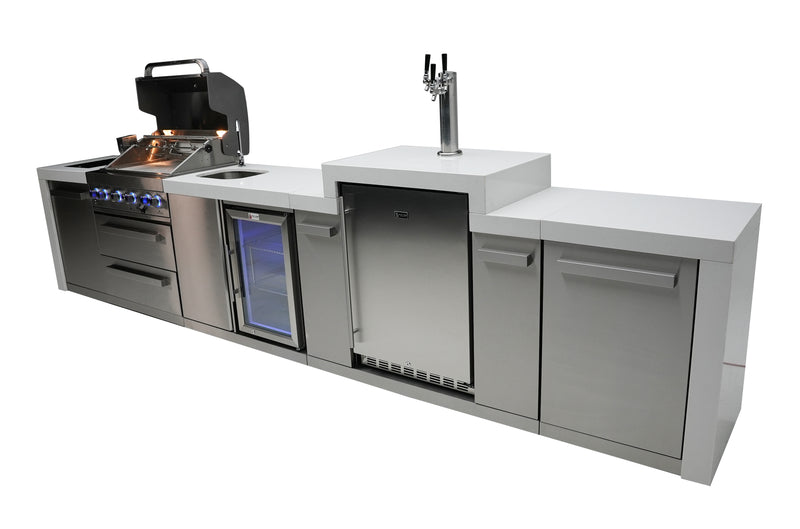 MONT ALPI 4-BURNER DELUXE ISLAND WITH A KEGERATOR AND A BEVERAGE CENTER-MAi400-DKEGBEV