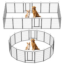 Load image into Gallery viewer, Dog Playpen, 16 Panels Pet Exercise Pen Indoor / Outdoor Fence With Anti Skid Base - Black
