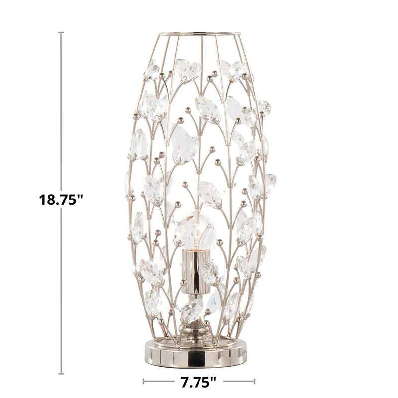 Crystal - Buds Contemporary Uplight Lamp - Nickel