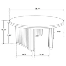 Load image into Gallery viewer, Dreydon - Round Coffee Table With Curved Pedestal Base - Light Brown
