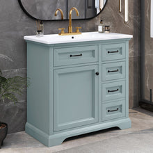 Load image into Gallery viewer, 36" Bathroom Vanity With Sink, 2 Tip-Out Drawers, Soft Close Hinges
