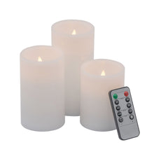 Load image into Gallery viewer, LED Candles With Remote Timer (Set of 3) - White
