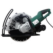 Load image into Gallery viewer, Portable Electric Corded Circular Concrete Saw 14" Wet / Dry Cutter 2600W Green Steel With Water Line &amp; Guide Roller - Green
