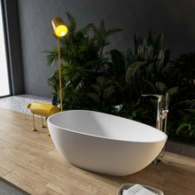 Load image into Gallery viewer, Solid Surface Stone Resin Freestanding Egg Shape Bathtub For The Bathroom - Matte White
