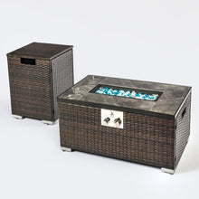 Load image into Gallery viewer, Outdoor Rectangle Fire Pit Table And Propane Tank Cover
