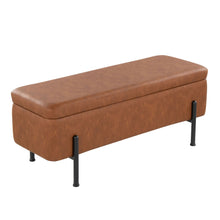 Load image into Gallery viewer, Daniella - Contemporary Storage Bench - Black / Camel

