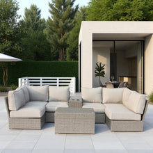Load image into Gallery viewer, Stylish Modular Wicker Patio Seating Group
