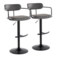 Load image into Gallery viewer, Demi - Contemporary Adjustable Height Barstool With Swivel With Rounded T Footrest (Set of 2)
