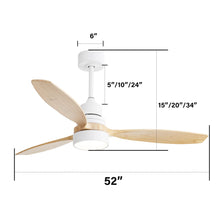 Load image into Gallery viewer, Indoor Ceiling Fan With Dimmable LED Light, 6 Speed Remote ControlLED DC Motor, Reversible Blades
