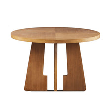 Load image into Gallery viewer, Round Dining Table With Pecan Wood Veneer - Walnut
