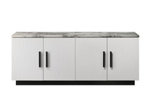 Load image into Gallery viewer, Matilda - Cabinet Console Table With White Faux Marble Top - White
