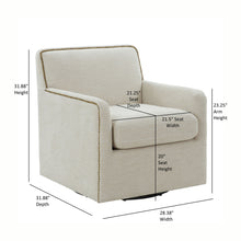 Load image into Gallery viewer, Tolland - Swivel Accent Chair With Antique Brass Nailhead Trim - Beige
