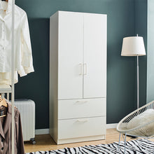 Load image into Gallery viewer, Emma - 2 Door Closet With 2 Drawers And Hanging Bars - White

