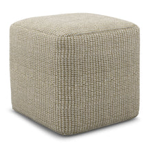 Load image into Gallery viewer, Zelma - Square Woven Outdoor / Indoor Pouf - Cream / Natural
