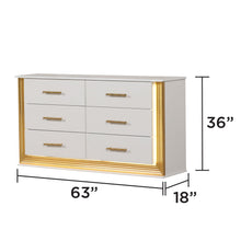 Load image into Gallery viewer, Obsession - 6 Drawer LED Dresser - White
