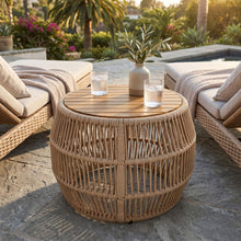 Load image into Gallery viewer, Round Side Table With Rope Frame
