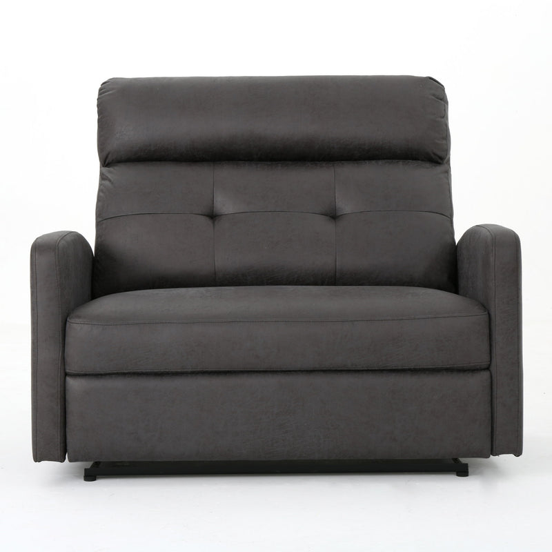 Alma - Contemporary Upholstered Loveseat Recliner - Slate