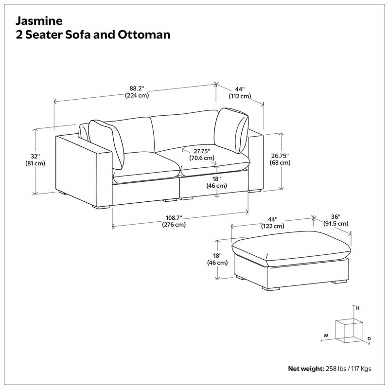 Jasmine - Handcrafted Sofa And Ottoman