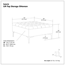 Load image into Gallery viewer, Laura - Lift Top Storage Ottoman
