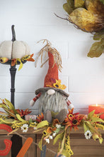 Load image into Gallery viewer, Sitting Gnome With Maple Leaf On Hat, For Holiday Harvest Festival Fall Festival &amp; Thanksgiving Table Decorations (Set of 2) - Orange Multi
