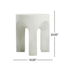 Load image into Gallery viewer, Outdoor Round Top Side Table / End Table, Living Room Accent Table - Antique White

