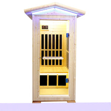 Load image into Gallery viewer, Single Person Spruce Far Infrared Sauna With Ambient Lighting And Bluetooth Music - Natural
