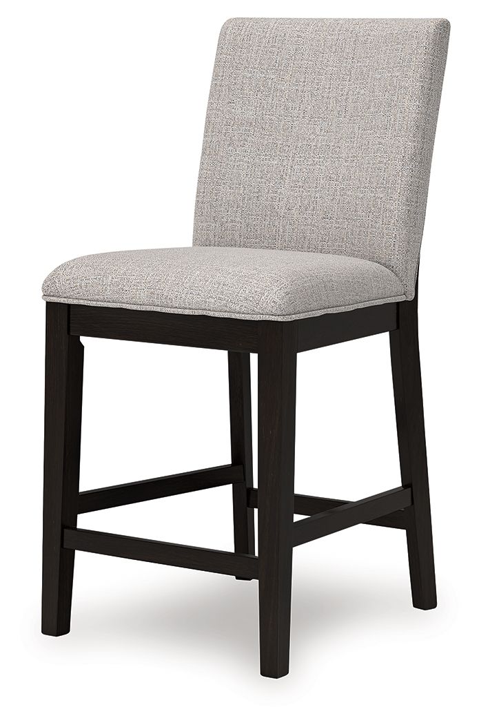 Neymorton - Upholstered Barstool (Set of 2) - Dark Grayish Brown